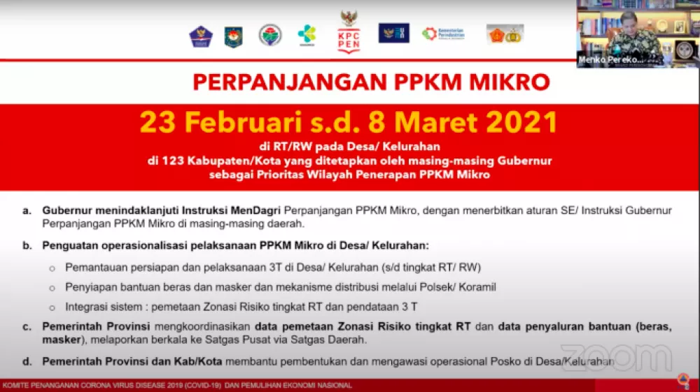 Kasus Covid Menurun, PPKM Mikro Jawa-Bali Diperpanjang Hingga 8 Maret