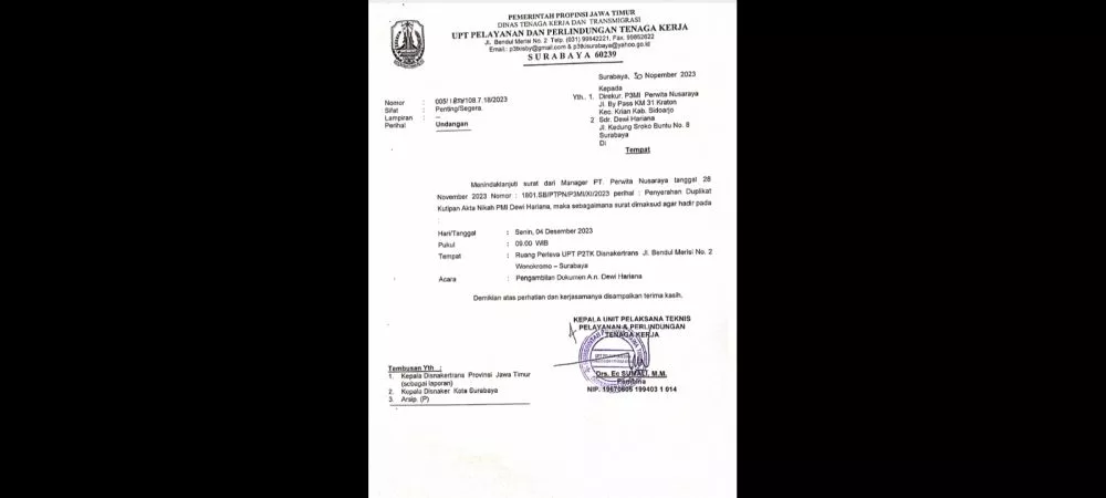 Kepala UPT2TK Disnakertrans Jatim Dianggap Jadi Pahlawan Kesiangan