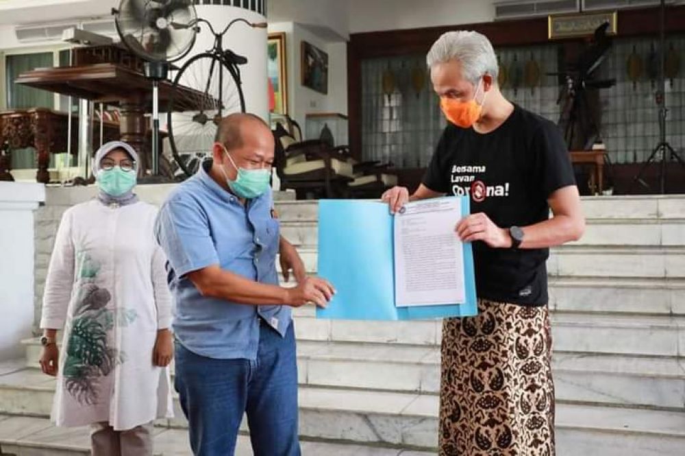 Ganjar Undang Serikat Pekerja Di Rumah Dinasnya,Bahas UU OMNIBUS LAW