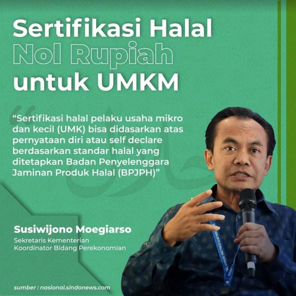 UU Cipta Kerja Usung Sertifikasi Halal Pelaku UKM Nol Rupiah