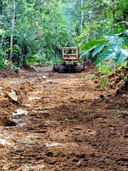 Pemdes Pagar Puding,Bangun Jalan Baru Menggunakan Sisa DD TA 2020