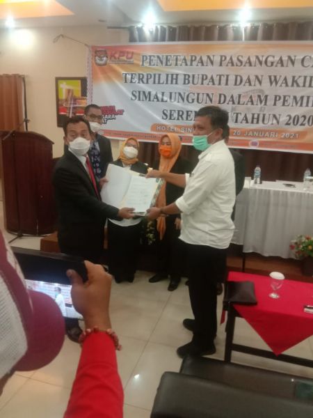 KPUD Simalungun,Gelar Rakor Penetapan Pemenangan RHS-ZW