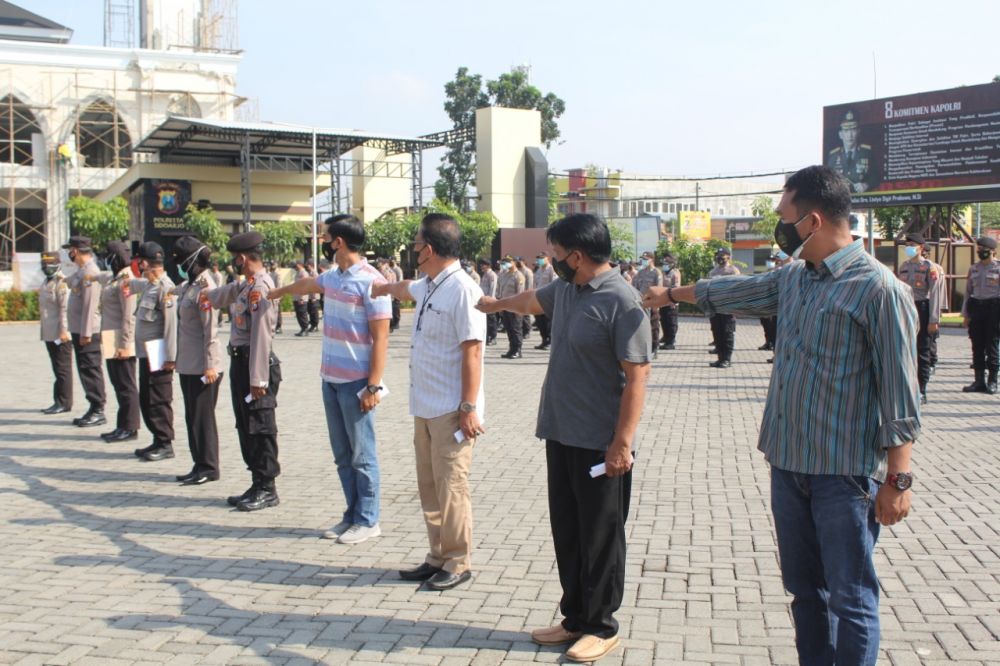 Antisipasi Mayday, Polresta Sidoarjo Gelar Apel Siapsiagaan Pengamanan