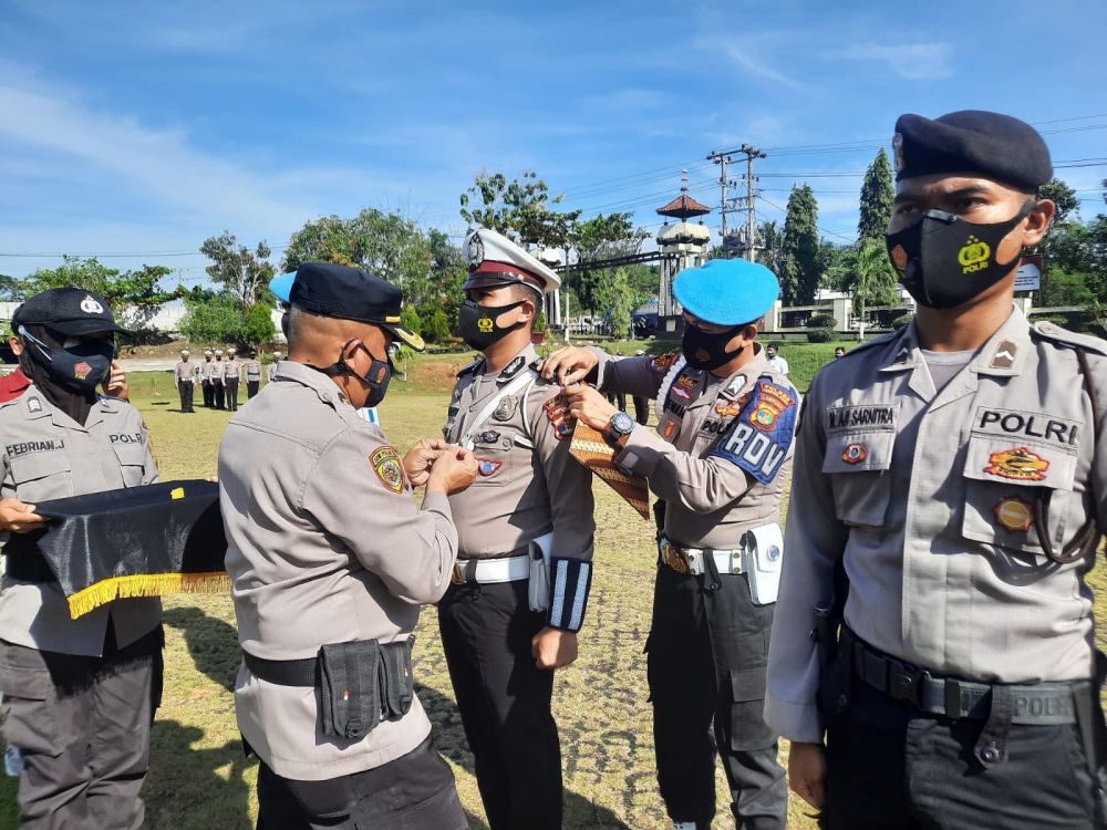 PPKM Darurat, Polres Lampura Gelar Apel Pasukan Ops Aman Nusa II 2021