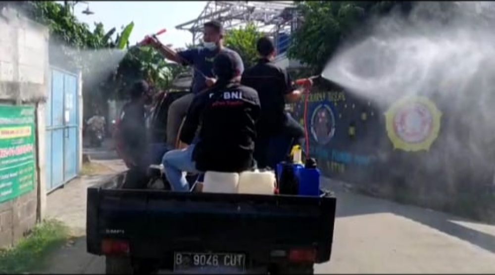 Ormas PPBNI Satria Banten Ranting Lebak Wangi,Giat Semprot Disinfektan