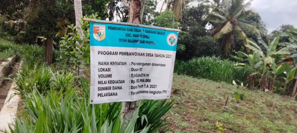 Pembangunan Taman Anak Anak Tiyuh Bujungsari Marga, Diduga Di Murk Up