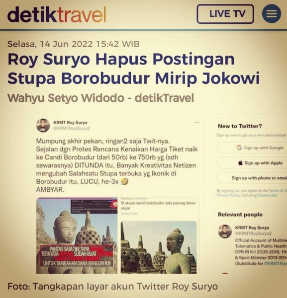 Polri Usut Pembuat Gambar Stupa Mirip Presiden Jokowidodo