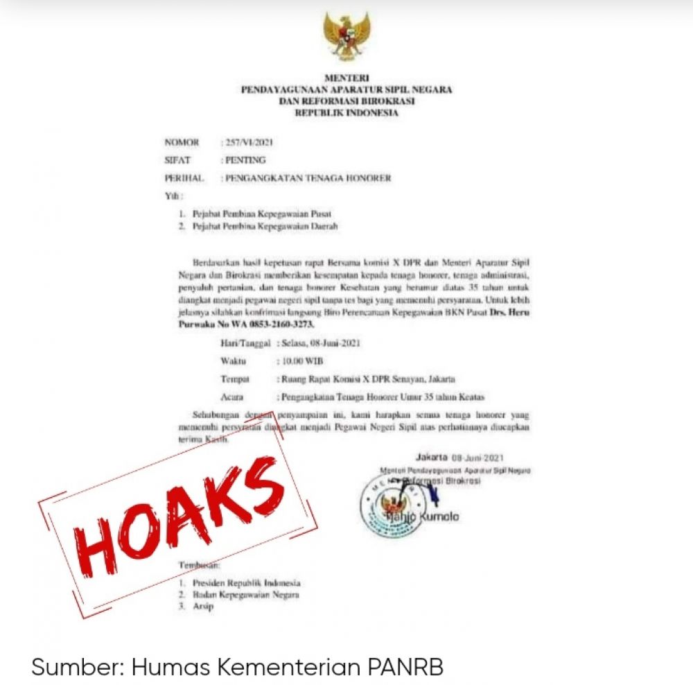 Hati Hati, Beredar Surat Tentang Pengangkatan Tenaga Honorer Palsu...