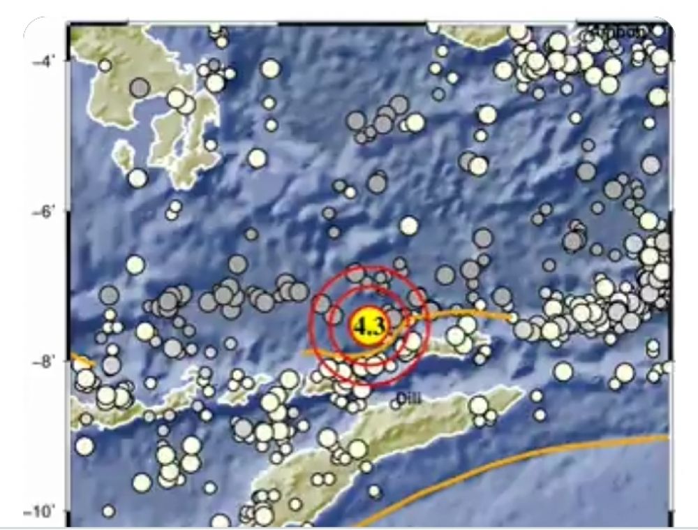 Info BMKG : Gempa 4,3 Mag 113 Km Timur Laut Alor-NTT