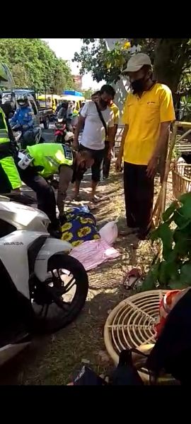 Diduga mengantuk,Pengendara Sepeda Motor Tewas Di Jl Buduran Sidoarjo