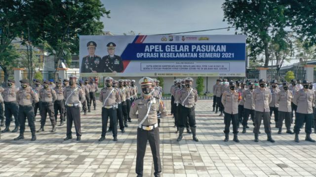 Sukseskan Ops Semeru 2021, Polres Gresik Gelar Apel Pasukan