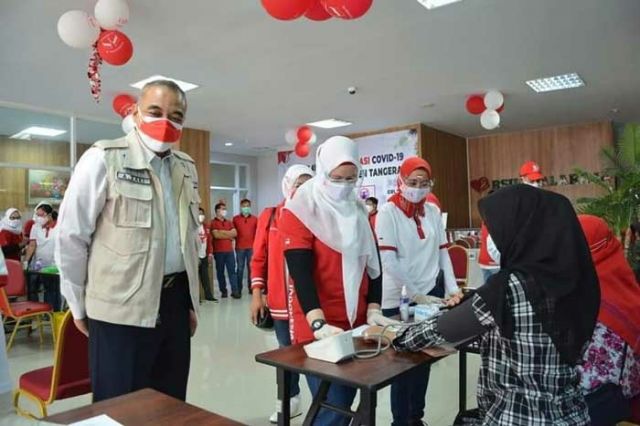 Peringati HUT RI Ke76, Pemkab Tangerang Gelar Vaksinasi Massal Di RSUD